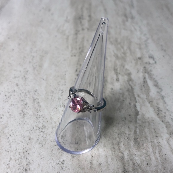 Jewelry - 925 Sterling Silver Pink Butterflies Ring
